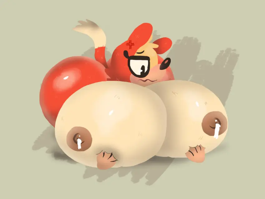 Image big_breasts,breasts,female,hi_res,nipples,solo,tail,furry,ass,big_ass,anthro,tagme,lactation,mouse,breast_expansion,rodent,red_fur,looking_at_breasts,chlorophylle,chlorophylle_(series),gloomyfungus