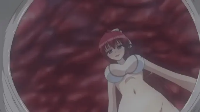 Image blush,breasts,female,large_breasts,long_hair,looking_at_viewer,blue_eyes,pussy,red_hair,bikini,ass,ponytail,spread_legs,looking_down,bikini_top_only,from_below,covered_erect_nipples,inyouchuu,inyouchuu_shoku,shiratori_mikoto