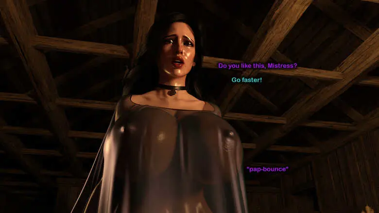 Image 1girls,blush,breasts,female,female_only,no_bra,solo,color,round_breasts,huge_breasts,breasts_bigger_than_head,busty,3d,3d_(artwork),english_text,bouncing_breasts,nipples_visible_through_clothing,video_games,see-through_clothing,implied_sex,facing_viewer,the_witcher_(series),the_witcher_3:_wild_hunt,nakadashi,yennefer,serge3dx