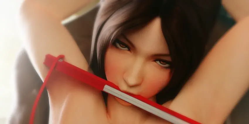 Image 1girls,female,female_only,solo,female_focus,solo_female,solo_focus,3d,king_of_fighters,fatal_fury,mai_shiranui,fan,fan_between_lips,fan_in_mouth,johnny_scan