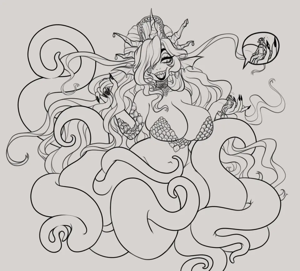 Image big_breasts,breasts,female,thick_thighs,wide_hips,cleavage,huge_breasts,tagme,mermaid,merfolk,jinx_doodle