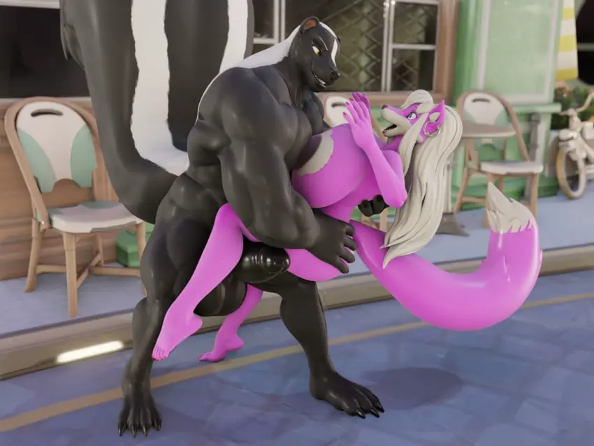 Image big_breasts,breasts,female,hi_res,white_hair,blue_eyes,male,penis,big_penis,duo,humanoid_penis,areola,balls,hair,male/female,size_difference,huge_breasts,anthro,piercing,hyper_breasts,lips,3d,big_balls,canid,canine,canis,fur,genitals,mammal,wolf,claws,black_body,ear_piercing,dominant,dominant_male,submissive,submissive_female,big_areola,white_body,humanoid_genitalia,tuft,white_fur,colored_nails,nails,pink_body,black_lips,hyper,larger_male,black_penis,pink_fur,black_fur,black_claws,smaller_female,red_nails,ear_ring,ring_piercing,mephitid,skunk,black_areola,black_balls,ear_tuft,male_dominating_female,grabbed,yuni_hermit,sparkpad
