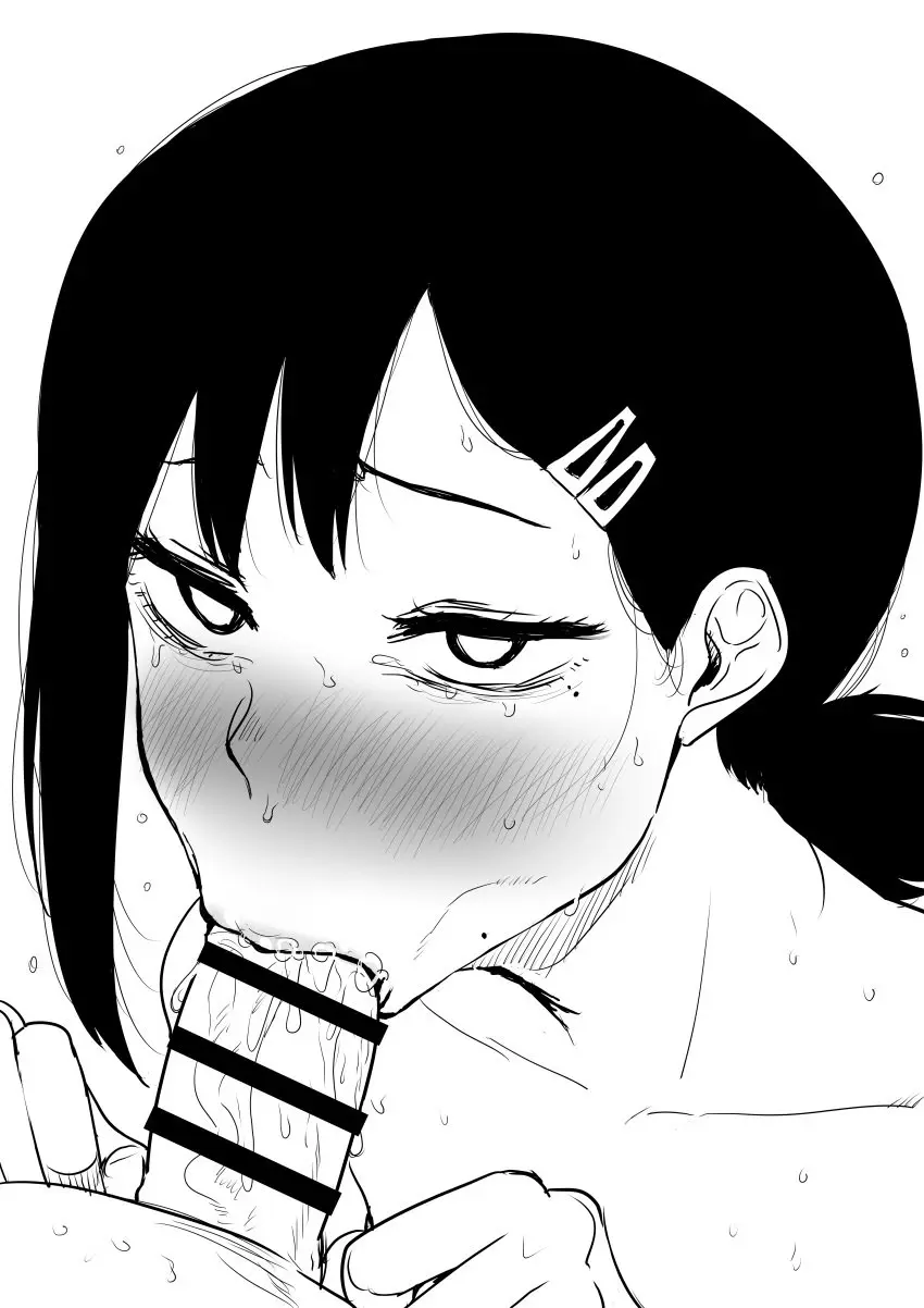 Image 1girls,blush,female,human,looking_at_viewer,1boy,male,oral,penis,fellatio,censored,censored_penis,blowjob,black_and_white,monochrome,blushing_at_viewer,chainsaw_man,higashiyama_kobeni,blowjob_face,sloppy_blowjob_devil,kaiman_garupan,violence_fiend_(chainsaw_man)