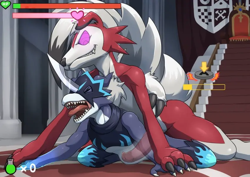 Image hi_res,smile,male,pokemon,pokemon_(species),duo,anal,male/male,anthro,gay,nintendo,smug,canid,canine,mammal,forced,rape,scalie,smirk,bandai_namco,digimon,digimon_(species),crossover,generation_7_pokemon,game_ui,lycanroc,flamedramon,midnight_lycanroc,voidtails