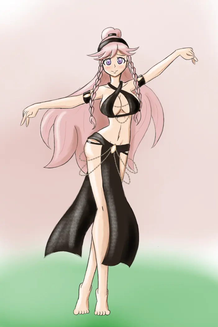 Image 1girls,breasts,female,female_only,large_breasts,long_hair,looking_at_viewer,solo,very_long_hair,barefoot,ponytail,feet,cleavage,hairband,pink_hair,legs,purple_eyes,pose,nintendo,braid,fire_emblem,fire_emblem_awakening,full_body,twin_braids,yomorio_lingerie,bare_legs,pelvic_curtain,tiptoes,dancing,olivia_(fire_emblem),dancer,hen_nerd