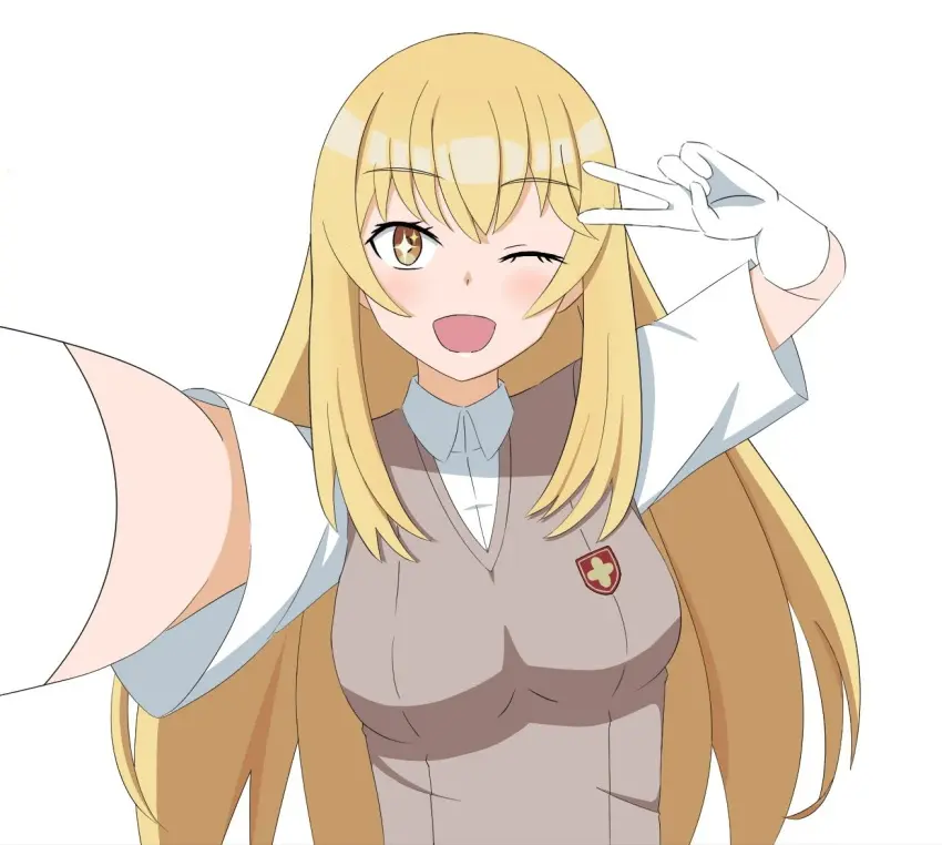 Image 1girls,breasts,female,female_only,large_breasts,open_mouth,smile,gloves,yellow_eyes,happy,blonde_hair,one_eye_closed,teenager,teenage_girl,cute,young,blonde_female,younger_female,cute_girl,shokuhou_misaki,sparkling_eyes,to_aru_majutsu_no_index,kawaii,tokiwadai_school_uniform
