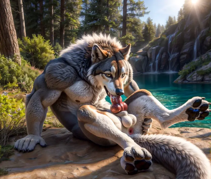 Image hi_res,nipples,solo,cum,cum_on_face,male,oral,ass,ai_generated,male/male,balls,anthro,anus,genital_fluids,masturbation,bodily_fluids,canid,canine,canis,fur,genitals,grey_body,grey_fur,mammal,wolf,claws,paws,tree,forest,penile,canine_genitalia,plant,were,werecanid,werecanine,werewolf,hand_on_butt,pawpads,sucking,cum_on_self,autofellatio,butt_grab,penile_masturbation,oral_masturbation,cum_on_own_face