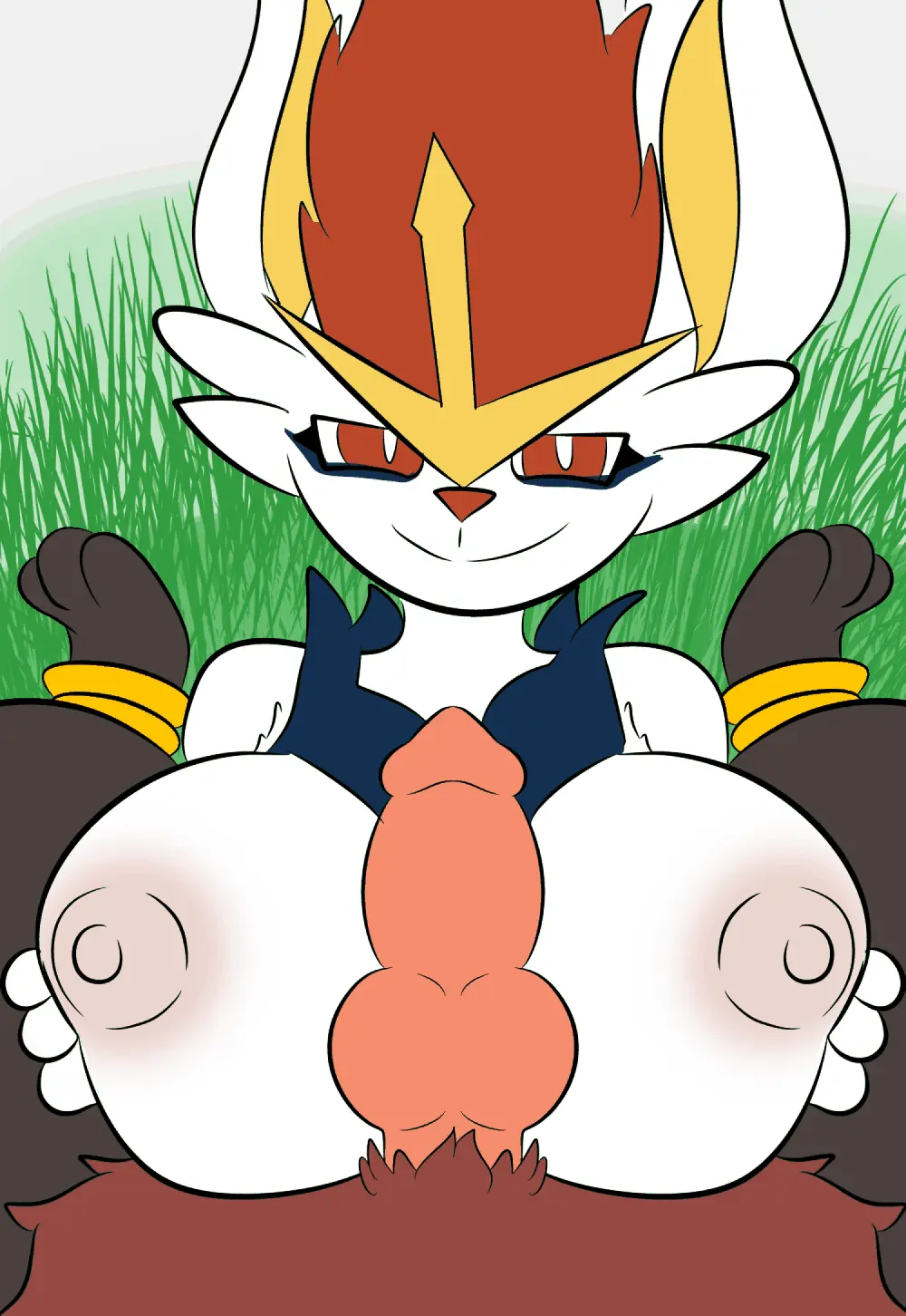 Image big_breasts,breasts,female,hi_res,nipples,smile,male,penis,pokemon,pokemon_(species),sex,duo,orange_eyes,areola,feet,smiling_at_viewer,male/female,anthro,paizuri,nintendo,animated,fur,genitals,black_body,breast_grab,orange_body,gif,holding_breast,pink_areola,white_body,titjob,smirk,smirking_at_viewer,brown_fur,pokémon_(species),knot,plant,brown_body,orange_fur,white_fur,feral,fan_character,black_fur,grass,pink_penis,hand_on_breast,cinderace,grass_field,snow,breast_play,curling_toes,blinking,mii2sii,pokesiimii,jetter_the_houndoom