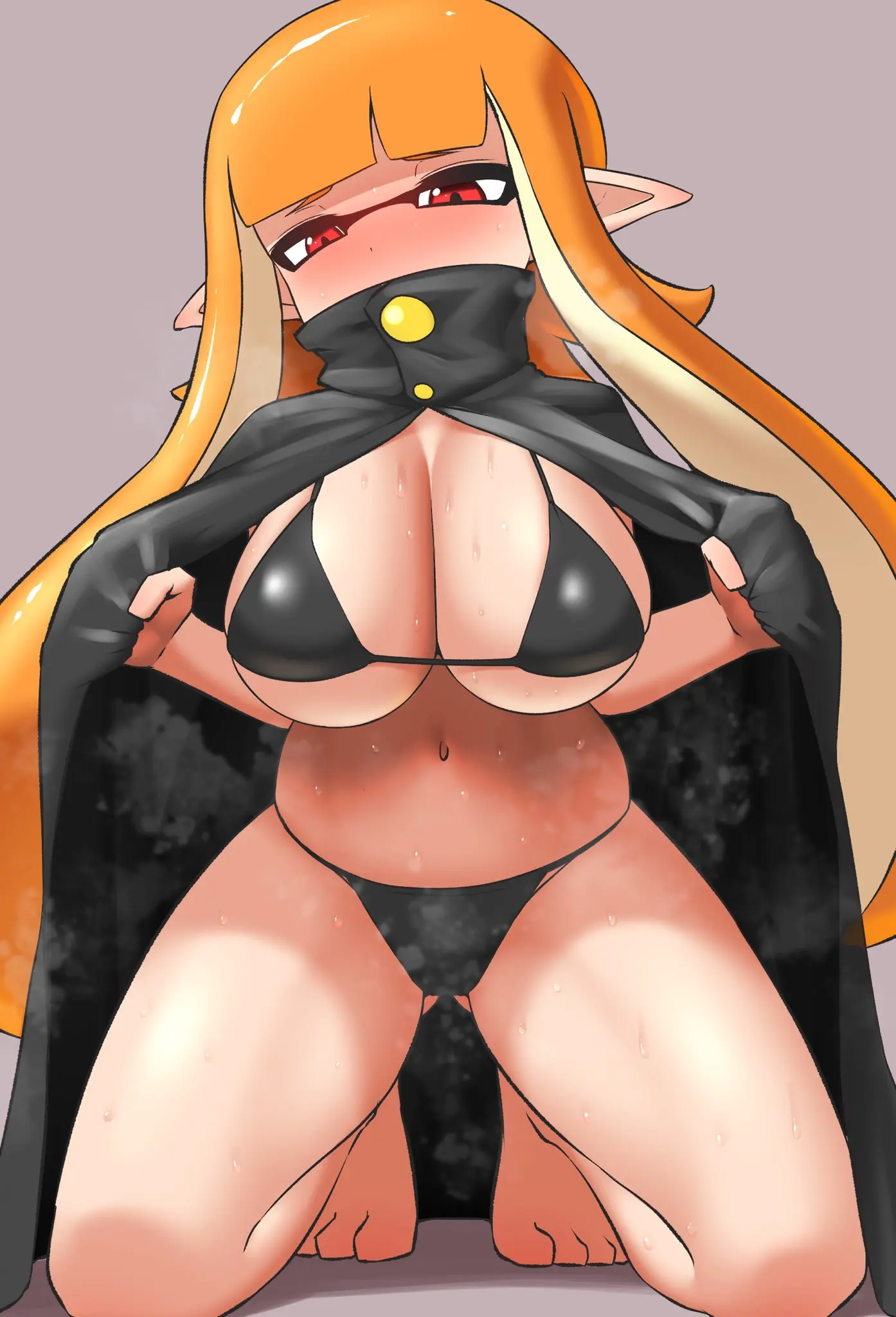 Image 1girls,breasts,female,hi_res,large_breasts,light-skinned_female,light_skin,long_hair,navel,sweat,bikini,thick_thighs,wide_hips,orange_hair,ass_visible_through_thighs,nintendo,alternate_breast_size,splatoon,splatoon_(series),tentacle_hair,inkling,inkling_girl,kaori_(splatoon),nobunagapero,agent_3_(splatoon)