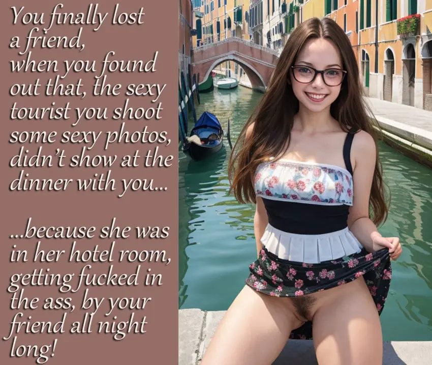 Image brown_eyes,female,long_hair,seductive_look,seductive_smile,smiling_at_viewer,ai_generated,glasses,2d,text,brown_hair,pubic_hair,fit,fit_female,bottomless,english_text,2024,speech_bubble,bottomless_female,hairy_pussy,cheating,holidays,skirt_lift,floral_print,upskirt,cuckold,visible_pussy,caption,funny,photoshoot,anipit,captions,tourist,visible_teeth
