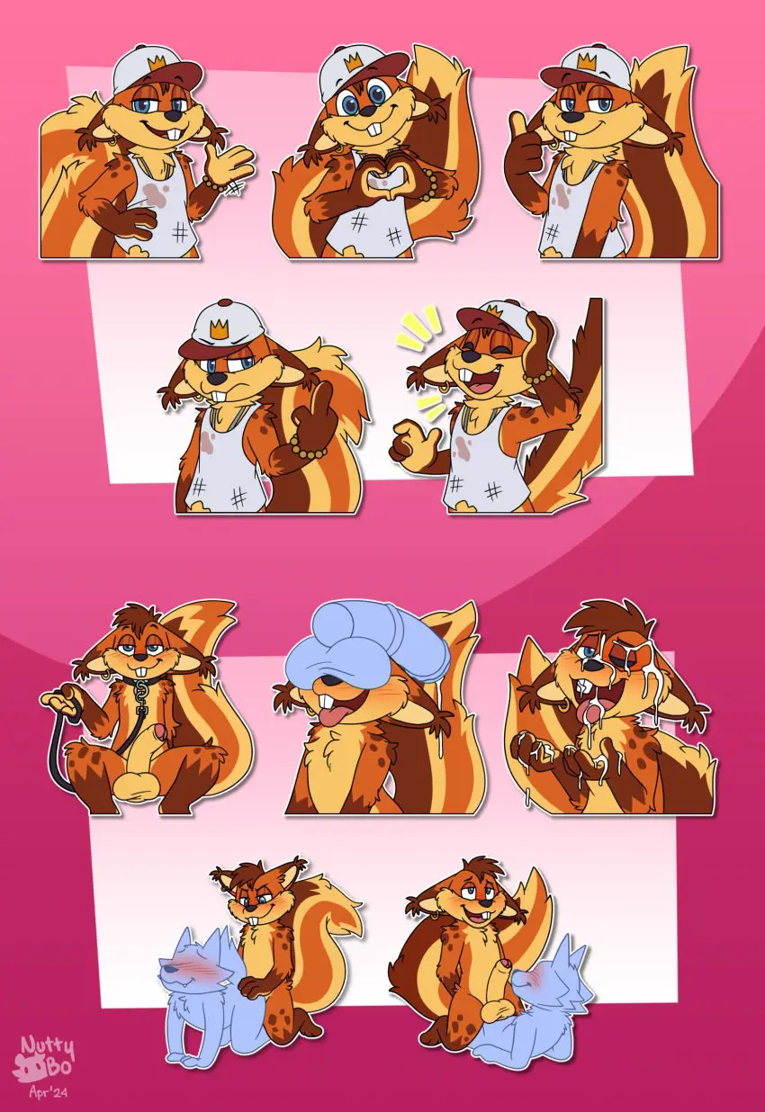 Image blush,clothing,hi_res,open_mouth,shirt,simple_background,smile,cum,male,nude,penis,tail,hat,sex,erection,humanoid_penis,headwear,headgear,balls,hair,absurd_res,gay,penetration,genital_fluids,collar,bodily_fluids,fur,genitals,mammal,male_penetrating,leash,humanoid_genitalia,original_characters,tank_top,penile,topwear,rodent,sciurid,tree_squirrel,nutty_bo