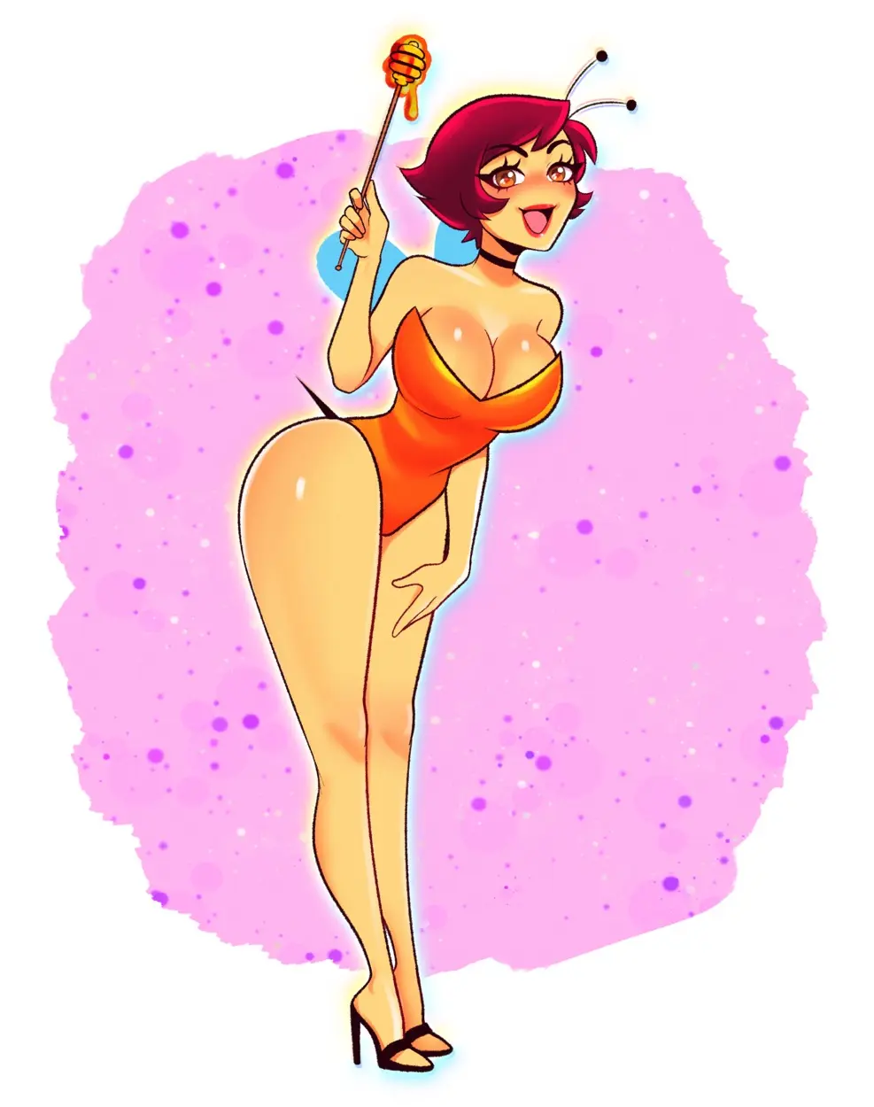 Image breasts,female,voluptuous,voluptuous_female,high_heels,beeronica,beeronica_(character),veronicaandjelly