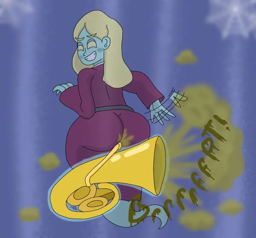 Image fart,fart_cloud,farting,fanning_self,enormous_butt,farting_at_viewer,yoshizilla,melody_pianissima,tuba,tuba_fart,umbrecrazy