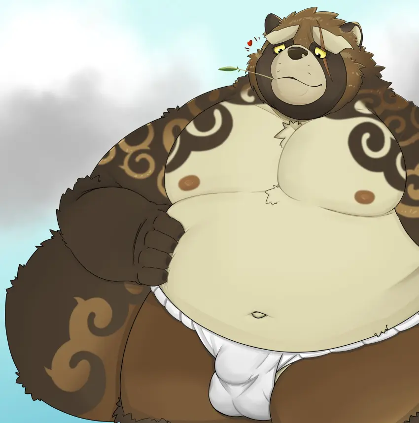 Image clothing,hi_res,nipples,solo,male,underwear,male_only,belly,big_belly,white_clothing,white_underwear,balls,anthro,absurd_res,bulge,fundoshi,japanese_clothing,penis_outline,canid,canine,mammal,2024,tanuki,scar,genital_outline,brown_body,heart_symbol,overweight,detailed_bulge,asian_clothing,east_asian_clothing,lifewonders,moobs,overweight_male,tokyo_afterschool_summoners,raccoon_dog,balls_outline,white_fundoshi,leaf,gyobu,peto3001