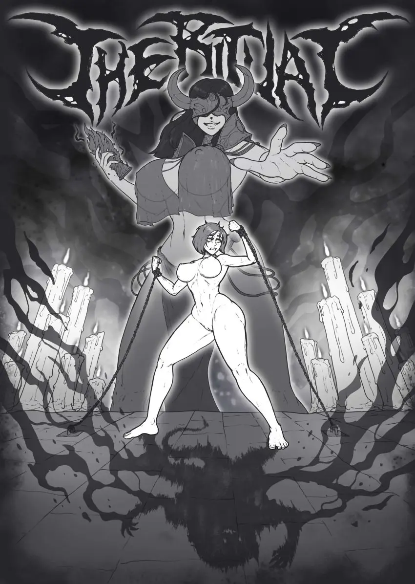 Image big_breasts,breasts,female,2girls,navel,pussy,barefoot,athletic,feet,nude_female,black_and_white,claws,young,naked_female,athletic_female,tomboy,chains,clawed_fingers,candle,candles,harem_outfit,tacticoolmofo