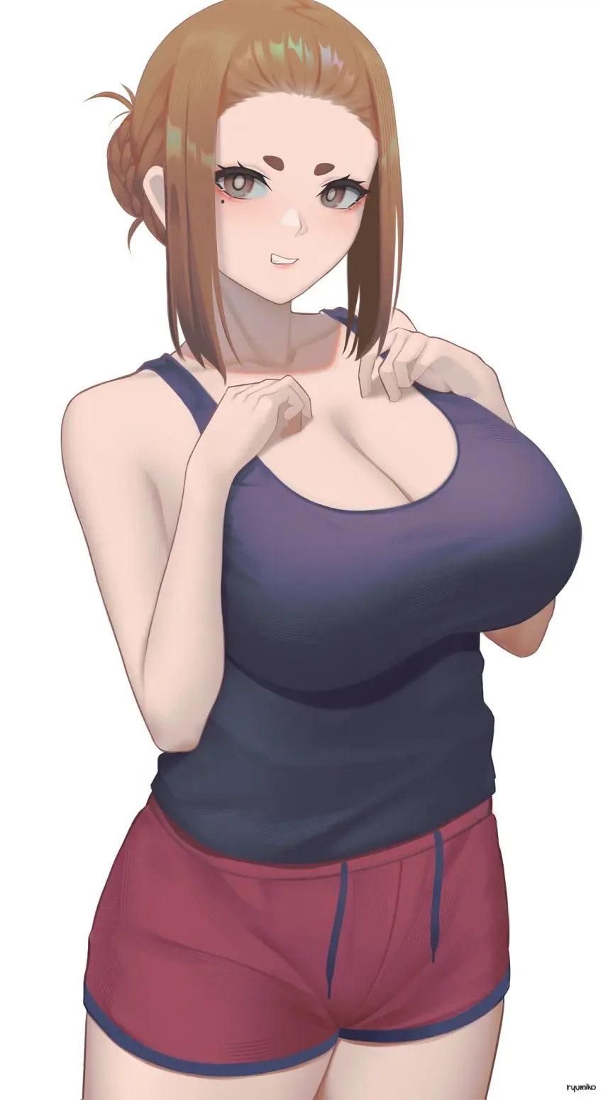 Image 1girls,big_breasts,breasts,female,large_breasts,voluptuous,cleavage,huge_breasts,mole,artist_request,busty,curvy,curvy_body,curvy_female,curvy_figure,brown_hair,mole_under_eye,curvaceous,short_eyebrows,kaii_to_otome_to_kamikakushi,small_eyebrows,sumireko_ogawa,ryumikooo