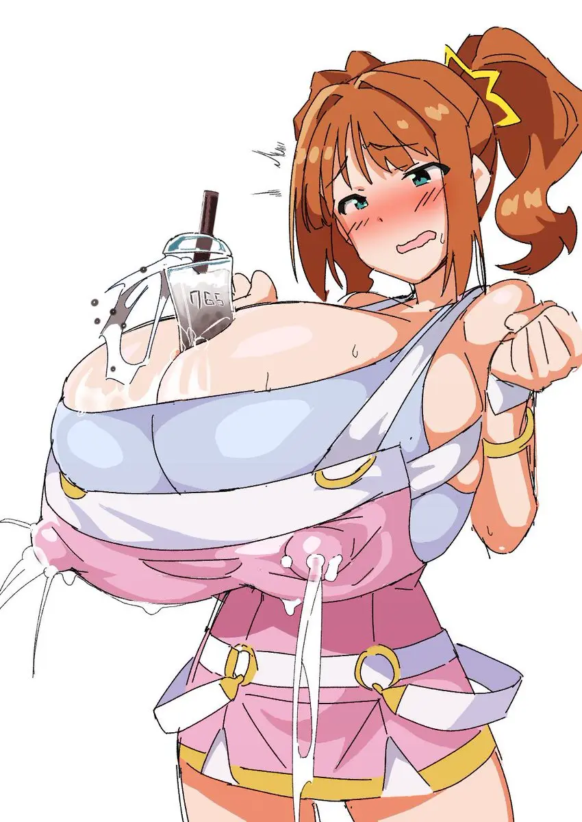 Image 1girls,blush,breasts,female,female_only,large_breasts,female_focus,thighs,embarrassed,hips,cleavage,overalls,hyper_breasts,green_eyes,brown_hair,lactating,lactation,twintails,skirt,idolmaster,nipple_bulge,blush_lines,embarrassed_female,lactation_through_clothes,hyper,between_breasts,cup,lactating_nipples,bubble_tea,bubble_tea_challenge,drink,lactating_through_clothing,boba_tea,boba_tea_challenge,momo_no_suidou-sui,cleavage_storage,lactate,tapioca_challenge,yayoi_takatsuki