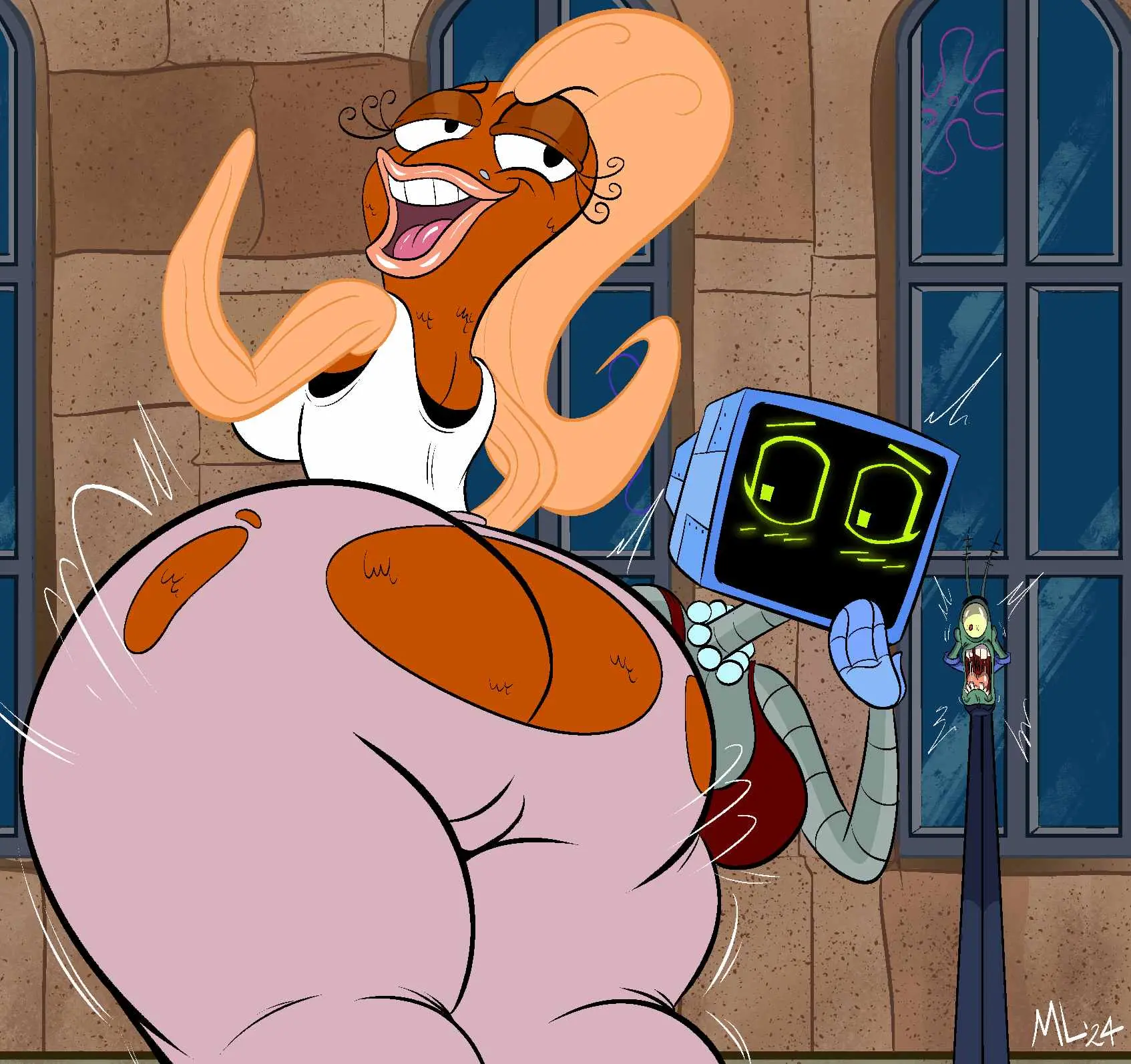 Image big_breasts,breasts,clothed,female,large_breasts,1boy,2girls,male,ass,female_focus,huge_ass,thick_thighs,thighs,voluptuous,humanoid,wide_hips,hips,waist,digital_media_(artwork),huge_breasts,2d,thick,busty,curvy,curvy_figure,mature_female,public,hourglass_figure,slim_waist,ass_focus,chest,curvaceous,thick_hips,thick_legs,mature,fish,large_ass,teasing,backboob,robot,robot_girl,robot_humanoid,boob_window,casual,casual_nudity,plankton_(species),ripped_clothing,public_nudity,nickelodeon,no_underwear,bust,screen_face,fish_humanoid,karen_plankton,spongebob_squarepants,ameizing_lewds,suzie_groove,sheldon_j._plankton,copepod