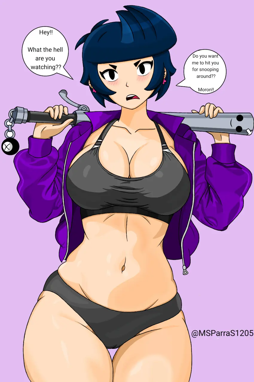 Image 1girls,big_breasts,breasts,female,short_hair,panties,underwear,white_skin,wide_hips,tagme,brawl_stars,bibi_(brawl_stars),supercell,support,msparras1205,semi_naked