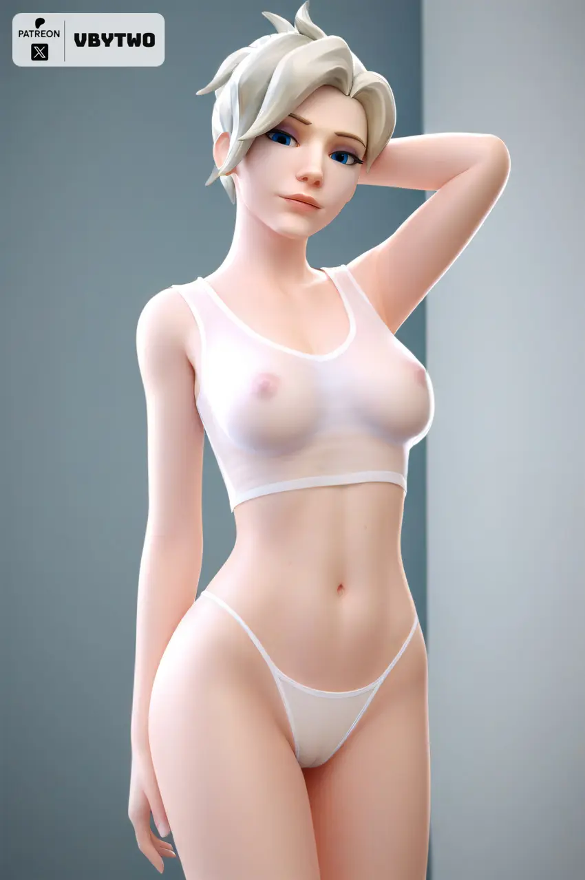 Image 1girls,breasts,female,female_only,looking_at_viewer,solo,blue_eyes,pussy,boobs,vagina,ai_generated,solo_female,solo_focus,white_bra,white_underwear,blonde_hair,3d,white_panties,blonde_hair_female,blonde_female,see-through_clothing,overwatch,overwatch_2,blizzard_entertainment,child_bearing_hips,hand_behind_head,mercy,blonde,vbytwo