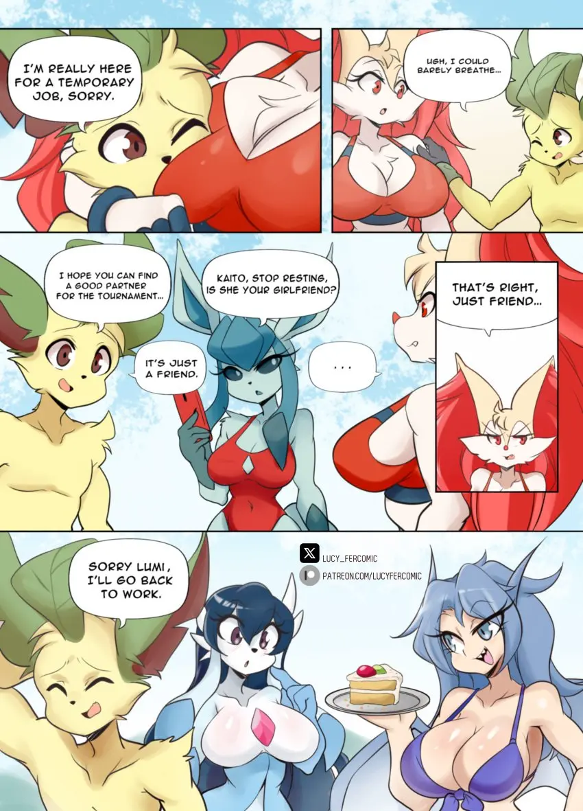Image big_breasts,breasts,female,eeveelution,glaceon,pokemon,pokemon_(species),bikini,furry,thick_thighs,wide_hips,cleavage,tagme,leafeon,braixen,bray_(lucyfercomic),lucyfercomic,kaito_(inarifox)