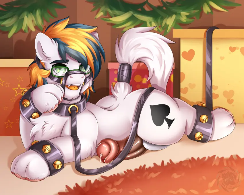 Image hi_res,solo,male,penis,tail,digital_media_(artwork),balls,absurd_res,collar,genitals,mammal,friendship_is_magic,hasbro,my_little_pony,knot,hybrid,feral,fan_character,fkk