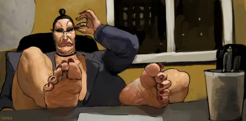 Image female,office,foot_focus,older_female,office_lady,gilf,vkorg,maria_(vkorg)