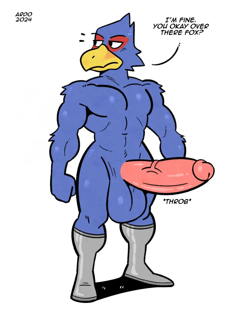 Image clothing,hi_res,simple_background,solo,standing,white_background,male,navel,nude,penis,big_penis,humanoid_penis,athletic,athletic_male,shadow,balls,huge_cock,feathers,anthro,nude_male,text,nintendo,big_balls,footwear,genitals,dialogue,black_eyes,english_text,huge_balls,2024,blue_body,abs,avian,beak,bird,front_view,humanoid_genitalia,speech_bubble,signature,vein,boots,glans,throbbing,throbbing_penis,tuft,nude_anthro,mostly_nude,fist,saggy_balls,pink_glans,question_mark,pink_penis,plantigrade,athletic_anthro,blue_feathers,blue_balls,star_fox,yellow_beak,footwear_only,circumcised,boots_only,falco_lombardi,tadaoardo