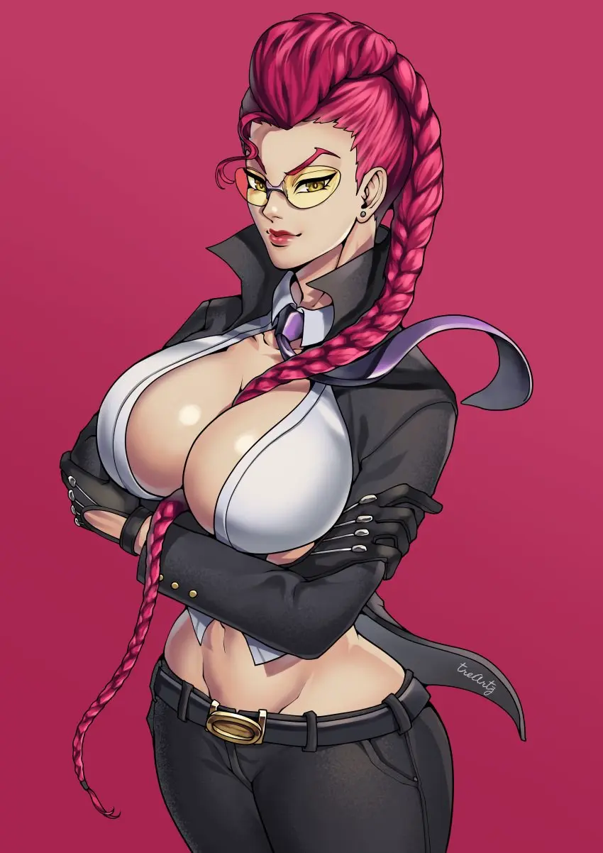 Image 1girls,big_breasts,breasts,female,female_only,large_breasts,solo,red_hair,voluptuous,milf,cleavage,huge_breasts,busty,lipstick,necktie,abs,sunglasses,tinted_eyewear,street_fighter,necktie_between_breasts,thotlerrr,treartz,yellow-tinted_eyewear,crimson_viper