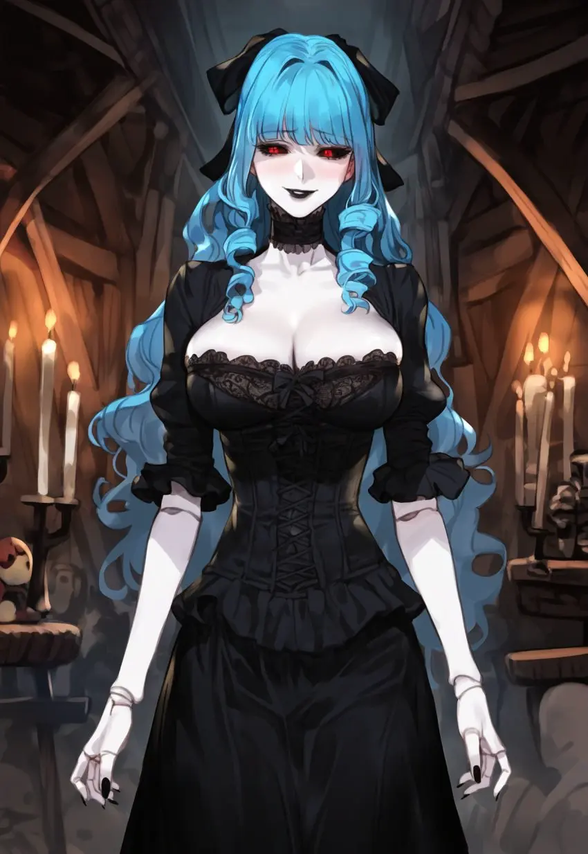 Image breasts,female,large_breasts,ai_generated,original,original_character,corset,doll,doll_joints,fantasy,living_doll,pumpkinseed,victorian