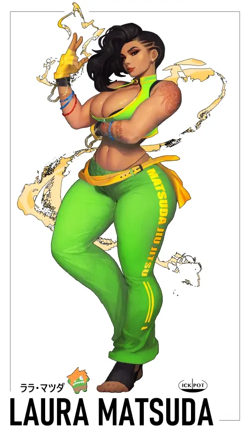 Image big_breasts,breasts,female,ass,big_ass,thick_thighs,voluptuous,dark_skin,voluptuous_female,dark-skinned_female,curvaceous,capcom,street_fighter,brazilian,street_fighter_v,brazilian_female,laura_matsuda,ickpot