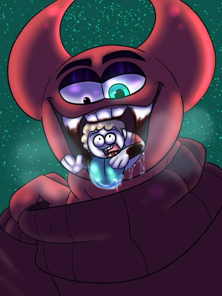 Image male,drooling,saliva,blood,turquoise_eyes,swallowing,male_pred,vore,anon,consensual,fear,spooky_month,wounds,bob_velseb,mawshot,fearful_expression,hard_vore,adults,bulging_throat,turquoise_tongue