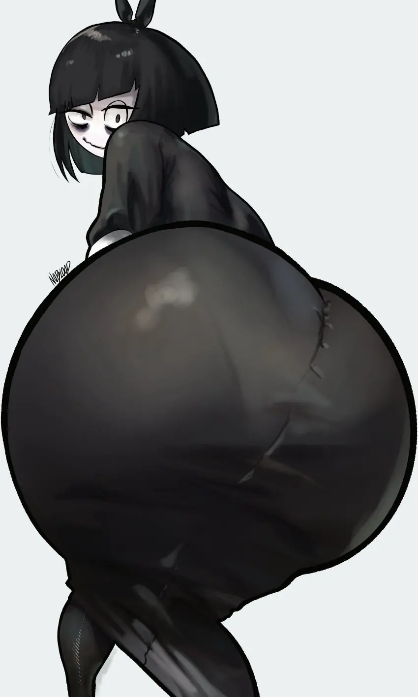 Image 1girls,clothing,female,female_only,looking_at_viewer,smile,solo,black_hair,ass,big_ass,bottom_heavy,bubble_butt,huge_ass,looking_back,thick_thighs,white_skin,massive_ass,wide_hips,fat_ass,thick_ass,dress,rear_view,large_ass,thunder_thighs,goth,goth_girl,bags_under_eyes,png,noblood,ryandomonica,ass_body,pantylines,ass_in_dress,creepy_susie,the_oblongs