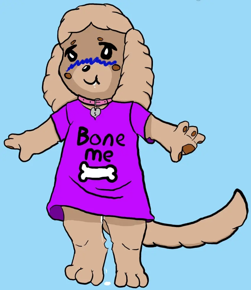 Image blush,clothing,female,hi_res,shirt,solo,cum,cum_drip,tail,happy,anthro,tan_body,cum_inside,after_sex,genital_fluids,collar,bodily_fluids,fur,mammal,dripping,blush_lines,fluffy,topwear,tan_fur,fan_character,chibi,alien,dog_tags,pink_collar,cum_drool,the_nature_of_predators,mouth_full,farsul_(the_nature_of_predators),fever_dream_(artist),selenti_(fever_dream)