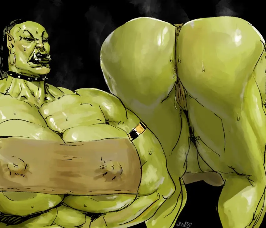 Image breasts,female,solo,ass,huge_ass,muscular,solo_female,huge_breasts,monster_girl,ass_focus,muscular_female,orc,orc_female,vkorg