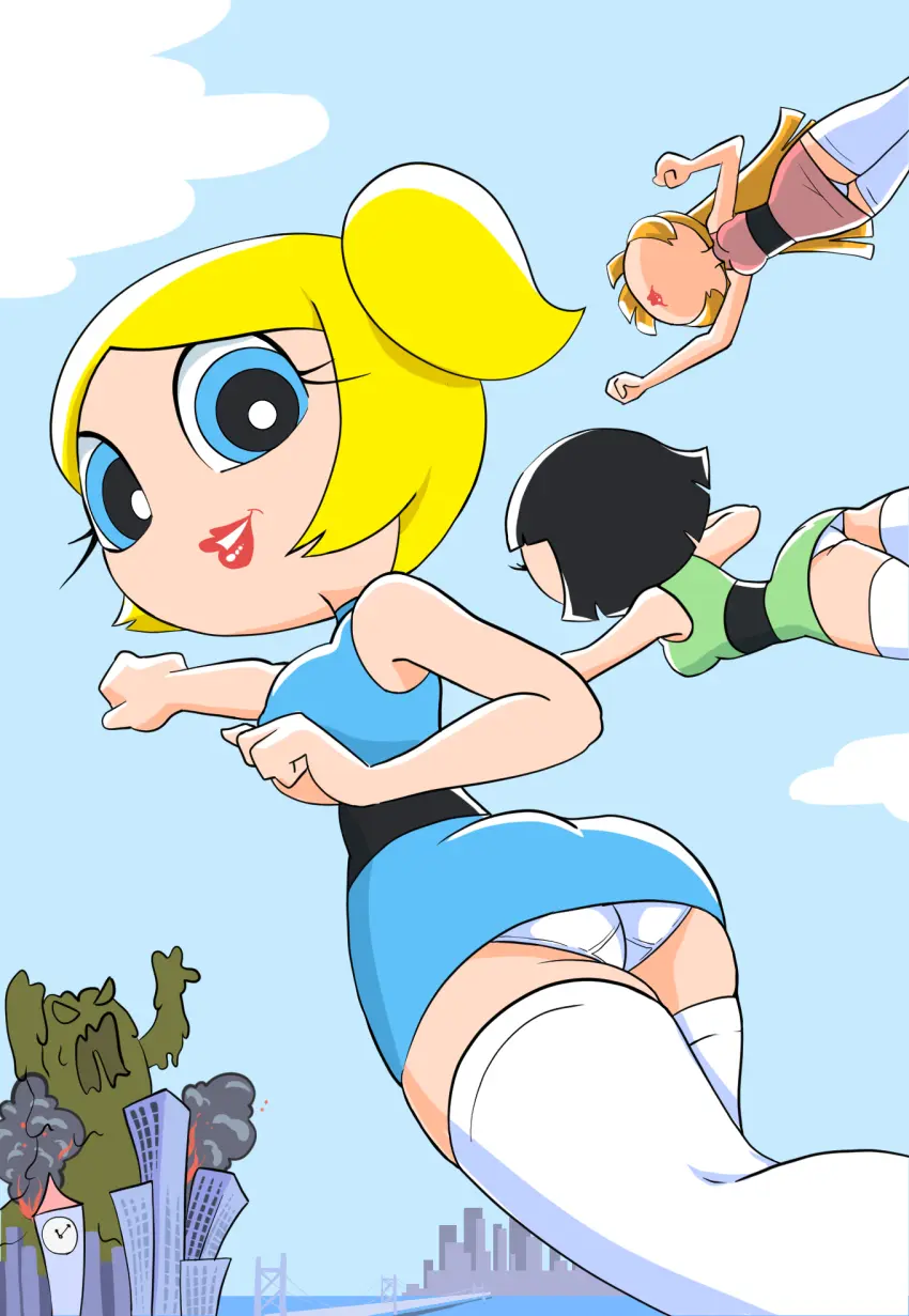 Image female,panties,pantsu,artstyle_imitation,powerpuff_girls,blossom_(powerpuff_girls),bubbles_(powerpuff_girls),buttercup_(powerpuff_girls)