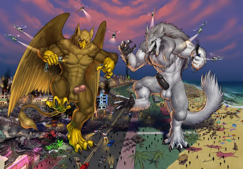Image long_hair,white_hair,male,nude,penis,tail,yellow_eyes,duo,erection,humanoid_penis,muscular,muscular_male,beach,ocean,2boys,male_only,balls,hair,feathered_wings,feathers,wings,anthro,mythology,testicles,fur,genitals,mammal,claws,5_fingers,4_fingers,avian,humanoid_genitalia,brown_fur,mythological_creature,brown_body,white_fur,black_penis,macro,stomping,city,micro,4_toes,vehicle,destruction,car,gryphon,mythological_avian,sergal,bus,helicopter,barbed_corona_glans,carpo,kill_the_sergal,rollwulf