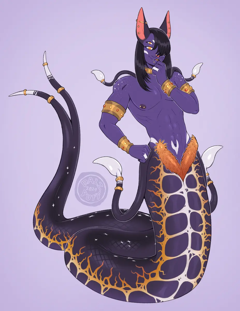 Image hi_res,nipples,solo,1boy,black_hair,male,penis,tail,yellow_eyes,erection,muscular,muscular_male,male_only,digital_media_(artwork),jewelry,solo_focus,hair,anthro,piercing,tentacle,genitals,mammal,ear_piercing,feline,purple_body,male_focus,nipple_piercing,abs,animal_genitalia,animal_penis,hybrid,felid,toned,multi_tail,apode,draconcopode,legless,naga,serpentine,multi_genitalia,facial_piercing,toned_male,2_penises,diphallia,diphallism,hemipenes,multi_penis,multi_eye,lip_piercing,unusual_anatomy,forked_tail,unusual_tail,dalipuff