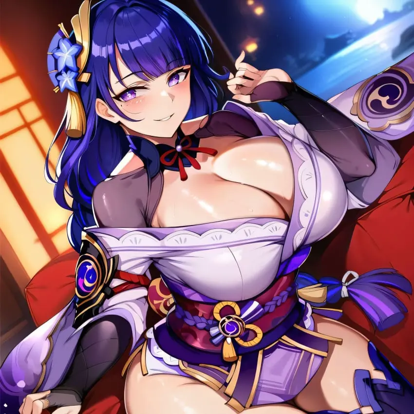 Image 1girls,big_breasts,breasts,female,large_breasts,nipples,sweat,thick_thighs,thighs,ai_generated,huge_breasts,busty,curvy,curvy_body,curvy_female,curvy_figure,genshin_impact,alternate_breast_size,curvaceous,sweating,sweaty,sweaty_body,sweaty_breasts,raiden_shogun,bostin