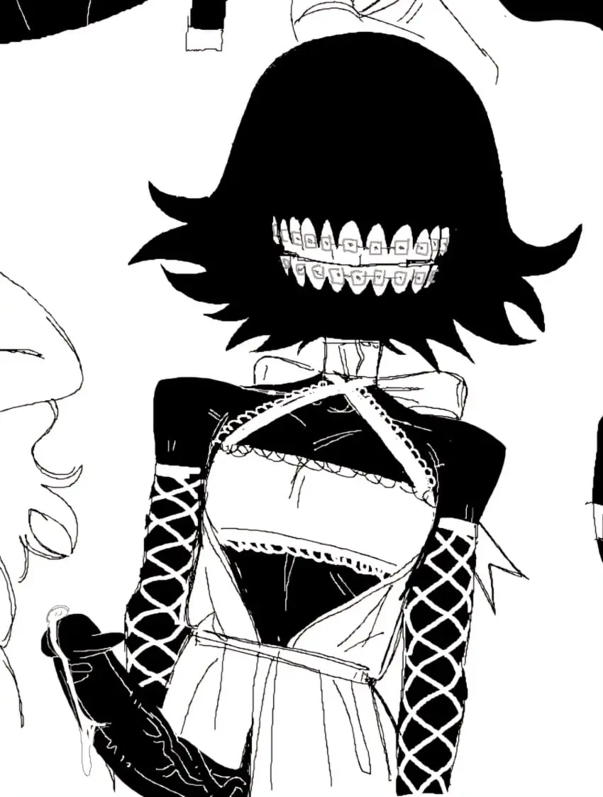 Image 1boy,male,penis,erection,humanoid,crossdressing,femboy,anthro,monster,dress,original_character,braces,sharp_teeth,precum,large_penis,solo_male,no_humans,non-human,non-human_only,fishnet_armwear,censor_(danoosecallin),danoosecallin