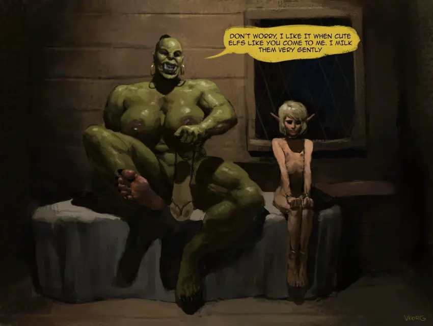 Image breasts,female,male,muscular,femboy,huge_breasts,light-skinned_male,foot_fetish,green_skin,elf,big_dom_small_sub,muscular_female,orc,imminent_sex,orc_female,ugly_female,vkorg