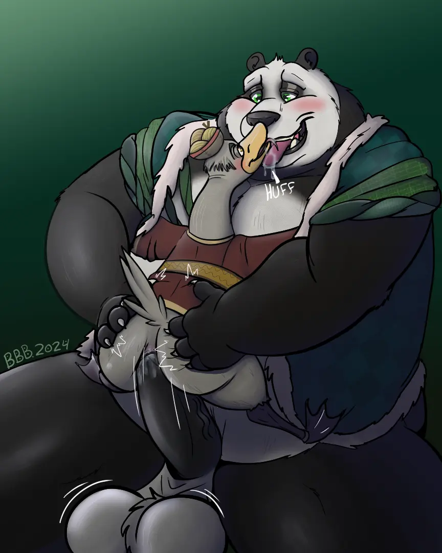Image blush,clothed,clothing,open_mouth,shirt,simple_background,smile,male,penis,tongue_out,tongue,ass,sex,duo,erection,anal,anal_sex,male/male,digital_media_(artwork),balls,size_difference,anthro,veiny_penis,spread_legs,spreading,sitting,saliva,penetration,romantic,romantic_couple,genital_fluids,bodily_fluids,fur,genitals,mammal,bottomless,male_penetrating,kissing,bear,avian,bird,vein,topwear,overweight,male_penetrated,male_penetrating_male,hand_on_butt,bottomless_male,overweight_male,dreamworks,giant_panda,bottomless_anthro,french_kissing,kung_fu_panda,anatid,anseriform,anserinae,goose,bigbearbruno,li_shan_(kung_fu_panda),mr._ping