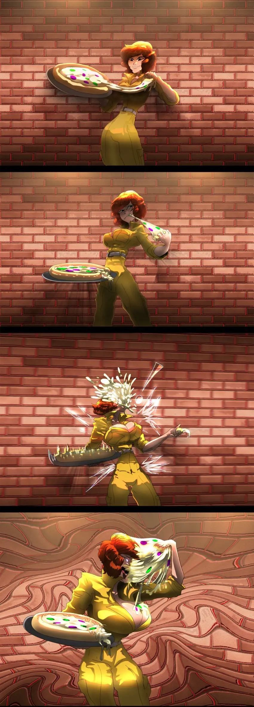 Image thick_thighs,wide_hips,cleavage,april_o'neil,april_o'neil_(tmnt_1987),teenage_mutant_ninja_turtles,transformation,breast_expansion,pizza,teenage_mutant_ninja_turtles_(1987),transformation_sequence,pre-transformation