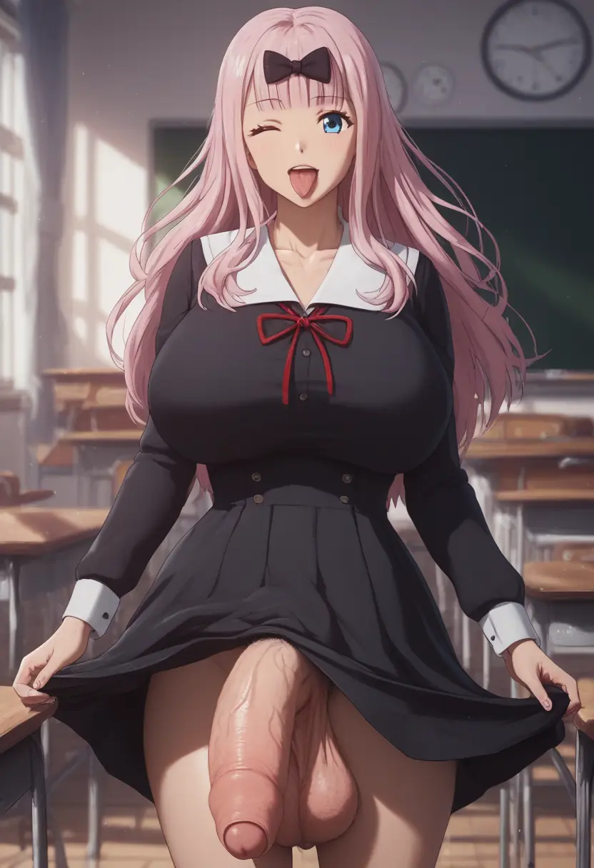 Image big_breasts,blush,bow,breasts,cowboy_shot,hair_ornament,hairbow,long_hair,long_sleeves,looking_at_viewer,open_mouth,smile,solo,standing,bangs,blue_eyes,blunt_bangs,penis,tongue_out,tongue,big_penis,1futa,futanari,intersex,veins,ai_generated,collarbone,balls,hair,huge_cock,huge_breasts,pink_hair,veiny_penis,tagme,one_eye_closed,wink,dress,cock,testicles,hair_ribbon,school_uniform,futa_only,indoors,dress_lift,lifted_by_self,big_balls,futa_sans_pussy,skirt,no_panties,curtains,ribbon,bottomless,clothes_lift,foreskin,uncircumcised,half-erect,large_balls,large_testicles,partially_retracted_foreskin,retracted_foreskin,uncut,shaved_crotch,window,kaguya-sama_wa_kokurasetai_~tensai-tachi_no_renai_zunousen~,vein,skirt_lift,blurry_background,chalkboard,classroom,long_penis,school_desk,hung,hung_futa,veiny,red_ribbon,black_bow,penis_under_clothes,penis_under_skirt,desk,babski326,hairless_balls,clock,hairless,fujiwara_chika,hairless_penis,penis_under_dress,shaved,shuuchiin_academy_uniform