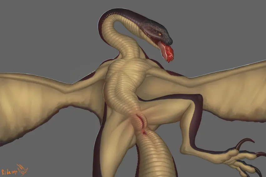 Image female,female_only,hi_res,simple_background,solo,pussy,yellow_eyes,lying,on_back,solo_female,teeth,wings,anus,mythology,absurd_res,european_mythology,presenting,genital_fluids,bodily_fluids,genitals,multicolored_body,two_tone_body,claws,yellow_body,scalie,mythological_creature,dragon,mythological_scalie,western_dragon,feral,presenting_pussy,presenting_anus,vaginal_fluids,capcom,meat,eating,food,monster_hunter,wyvern,remobra,ridasep,snake_wyvern