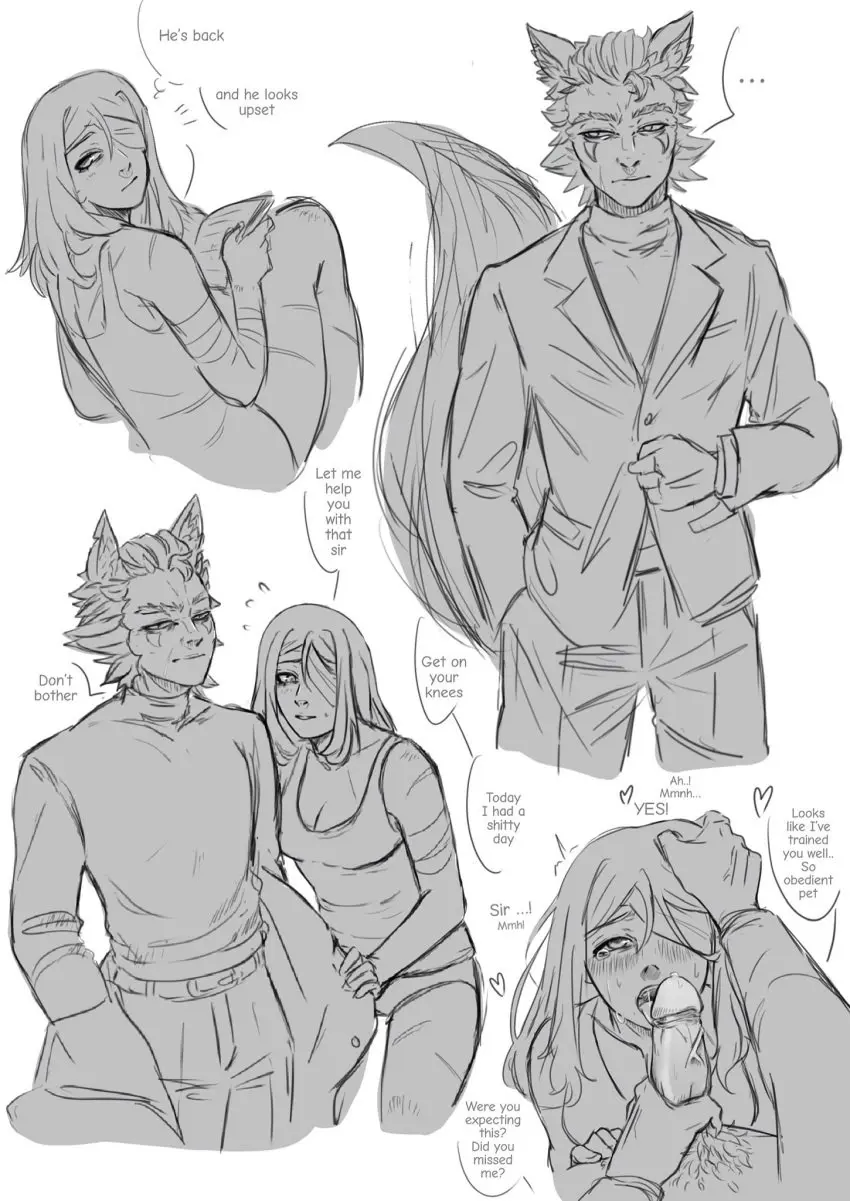 Image 1girls,female,1boy,male,penis,tongue_out,kemonomimi,hair_grab,pov,blowjob,black_and_white,oral_sex,dialogue,fox_ears,fox_tail,large_penis,speech_bubble,femsub,ahegao,self_insert,straight_sex,maledom,eyepatch,fox_humanoid,petplay,dilf,no_color,age_difference,imminent_oral,boyfriend_to_death,ren_hana,imminent_fellatio,older_dom_younger_sub,fellatio_pov,blowjob_only,pov_blowjob,obedience,comic_strip,oral_invitation,helping_hand,kinko_art,the_price_of_flesh