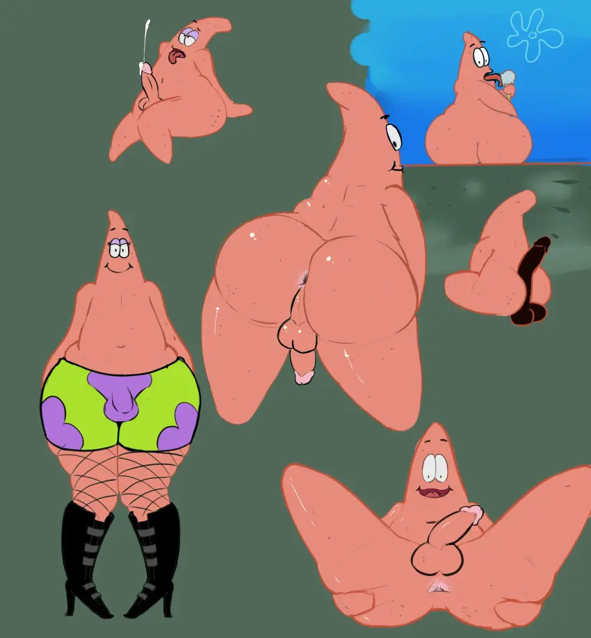 Image simple_background,cum,male,penis,ass,looking_back,femboy,male_only,asshole,non-human,toony,non-human_only,spread_ass,nickelodeon,sandwiched,spongebob_squarepants,starfish,patrick_star,flbl