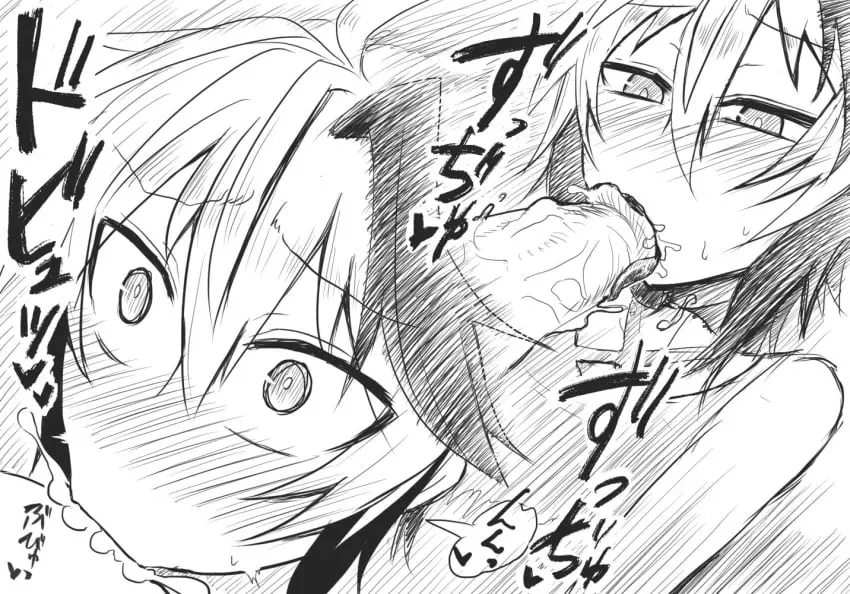 Image 1girls,female,1boy,male,oral,penis,short_hair,choker,fellatio,veiny_penis,dress,pov,monochrome,oral_sex,looking_at_penis,heart,translation_request,vocaloid,speech_bubble,tomboy,greyscale,no_color,cross-laced_clothes,v_flower,cross-laced_dress,kurakumo_nue