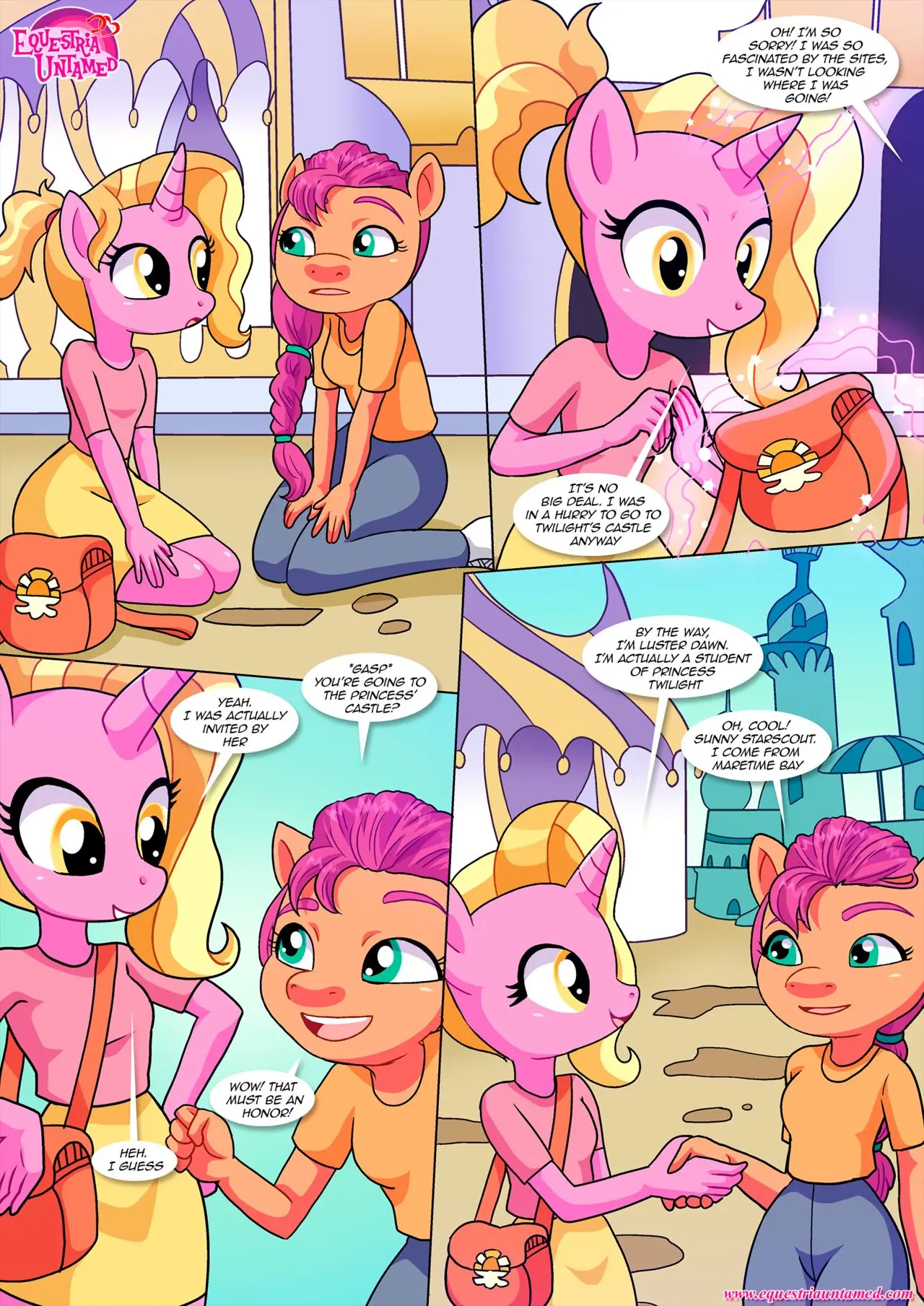 Image female,text,tagme,comic,english_text,friendship_is_magic,hasbro,my_little_pony,bbmbbf,palcomix,page_6,mlp_g5,equestria_untamed,sunny_starscout_(mlp),lesson_for_the_generations,luster_dawn_(mlp)