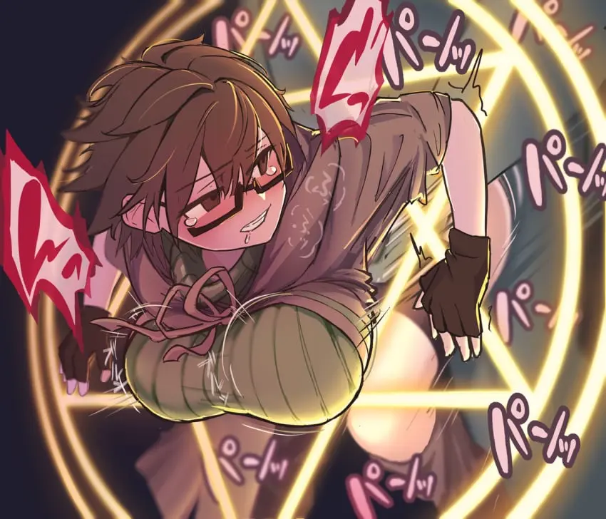 Image 1girls,female,1boy,male,glasses,artist_request,duel_monster,yu-gi-oh!,rape,magic,clothed_sex,bound,magic_circle,aussa_the_earth_charmer